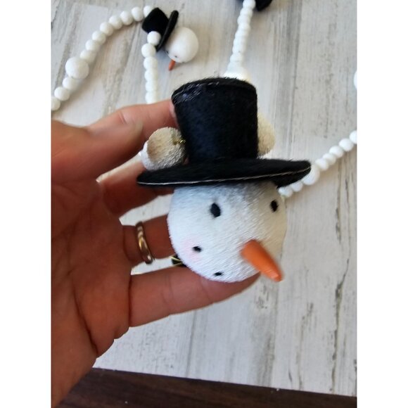 Styrofoam snowman Garland vintage unique top hat - Picture 3 of 5